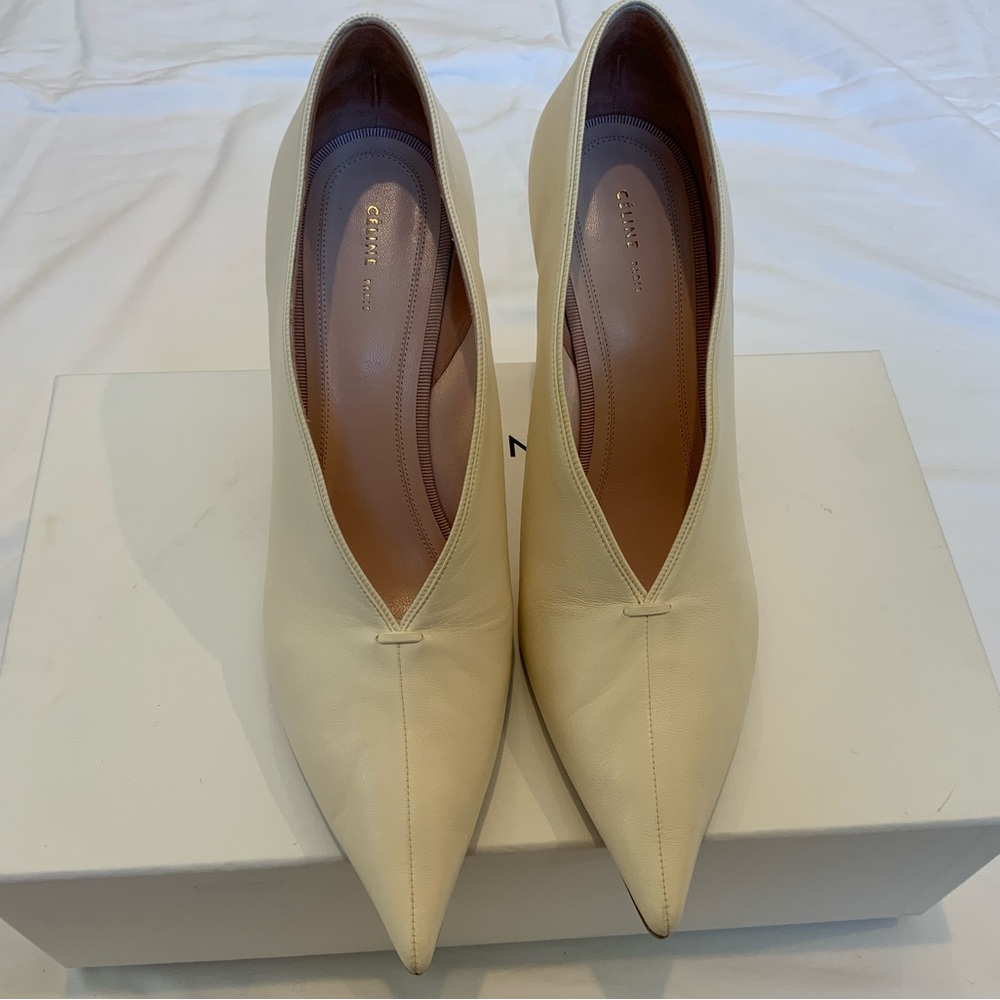 CELINE triangle heel pumps